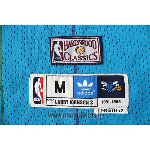 Maillot Charlotte Hornets Larry Johnson No 2 Retro Bleu